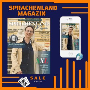 Das Sprachenland Magazin von Anna Zofia Kaltner ab dem 4. April 2024 im Verkauf! Das Foto zeigt das Magazin-Cover von Thomas Schoo dem Fotograf Ochtrup, der Starttermin 11. Dezember 2023 musste verschoben werden!