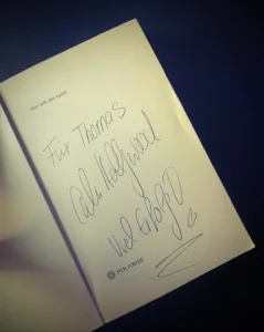 Persönliche Widmung von Calvin Hollywood in seinem Bestseller „ Wer will der kann “ für Business Fotograf Ochtrup Thomas Schoo